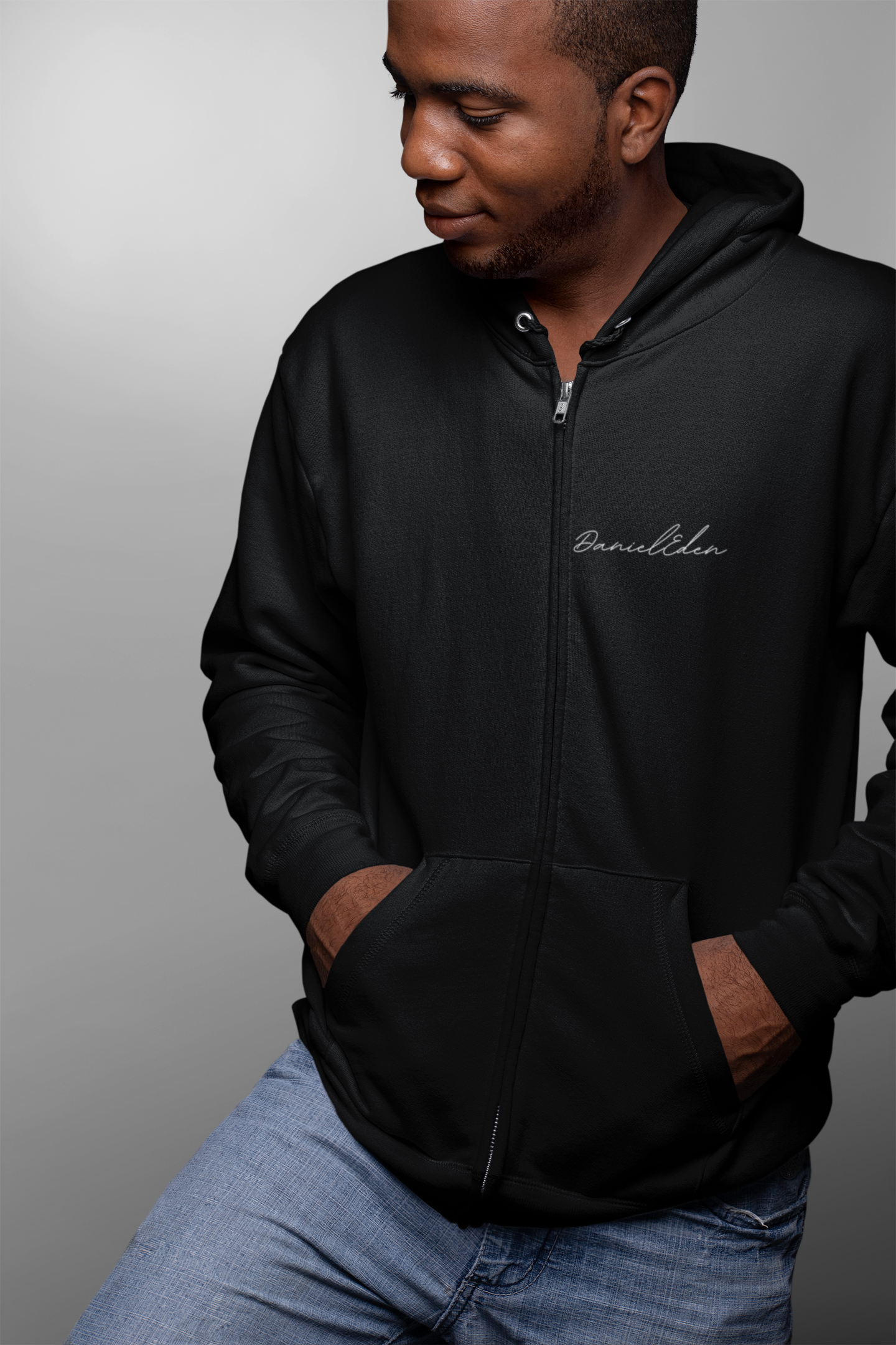 DanielEden heavy blend zip hoodie " Achieve "