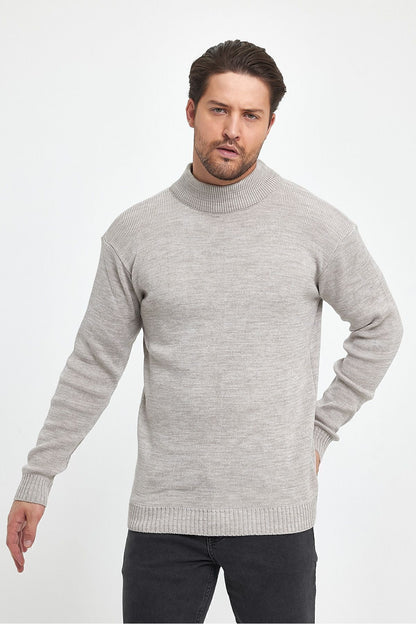 Beige Half Turtleneck Regular Fit