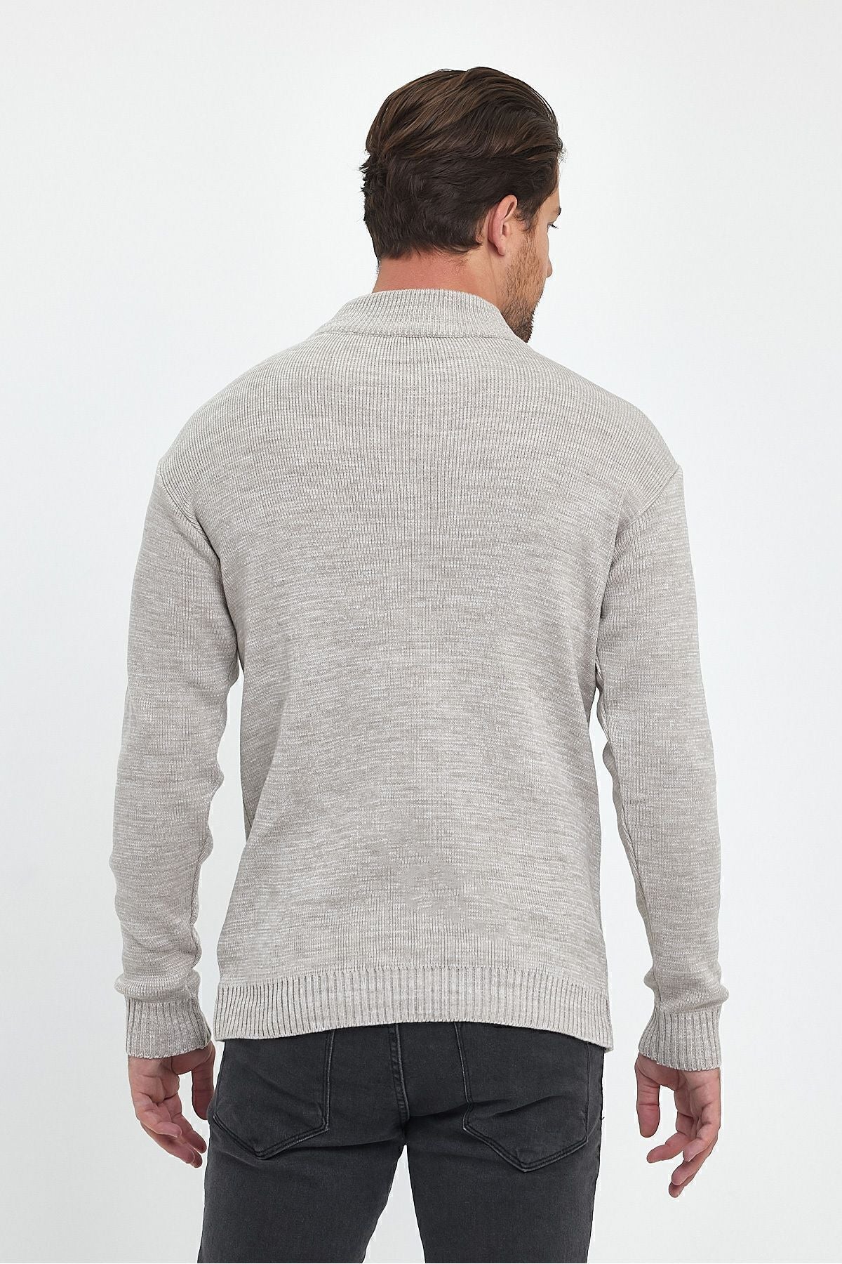 Beige Half Turtleneck Regular Fit