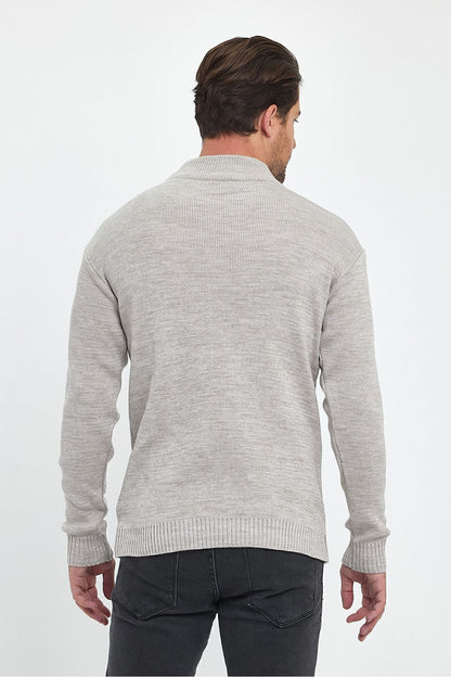 Beige Half Turtleneck Regular Fit