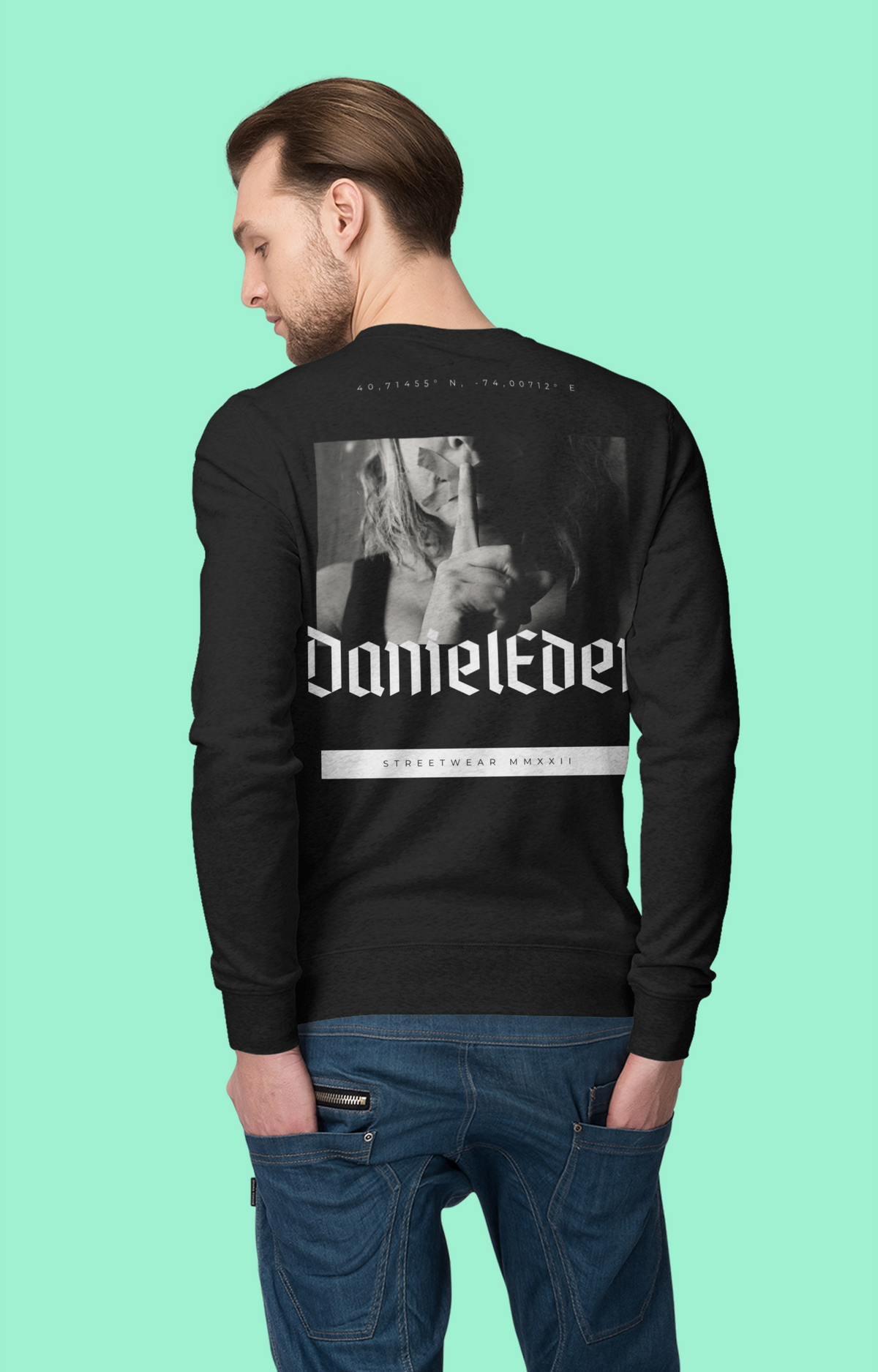 DanielEden Uniseks premium sweatshirt "Quiet”