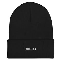 DanielEden premium Beanie met omgeslagen rand en logo