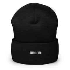 DanielEden premium Beanie met omgeslagen rand en logo
