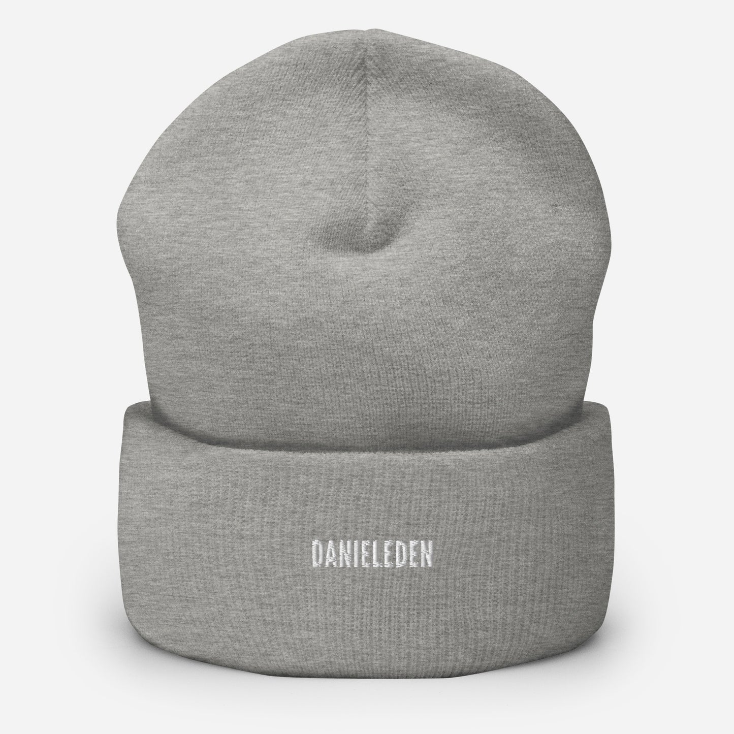 DanielEden premium Beanie met omgeslagen rand en DE logo
