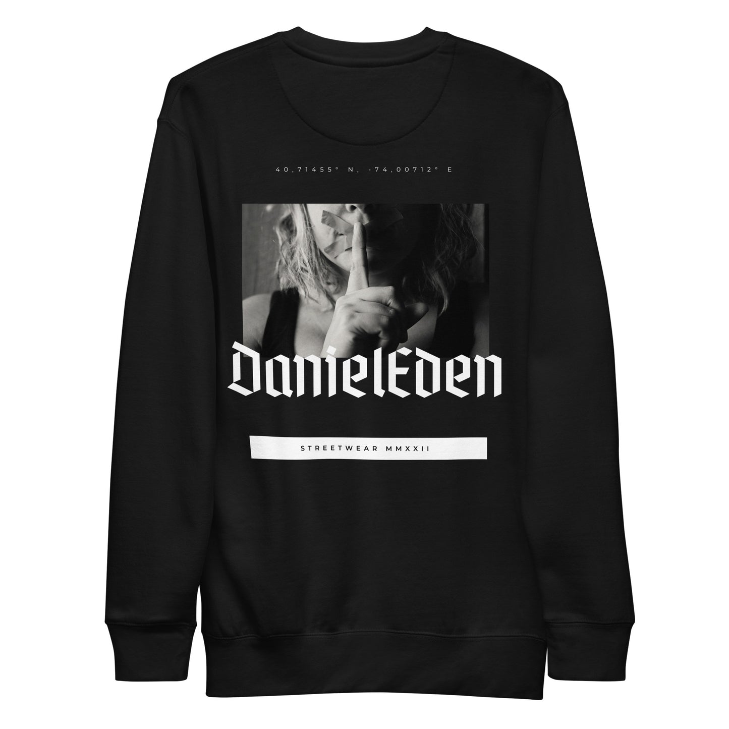 DanielEden Uniseks premium sweatshirt ‘Quiet’