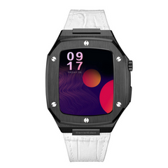 The Rosetta Black with White Leather