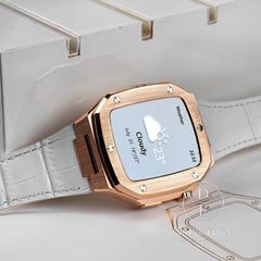 The Rosetta Rose Gold White Leather