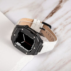 The Rosetta Black with White Leather