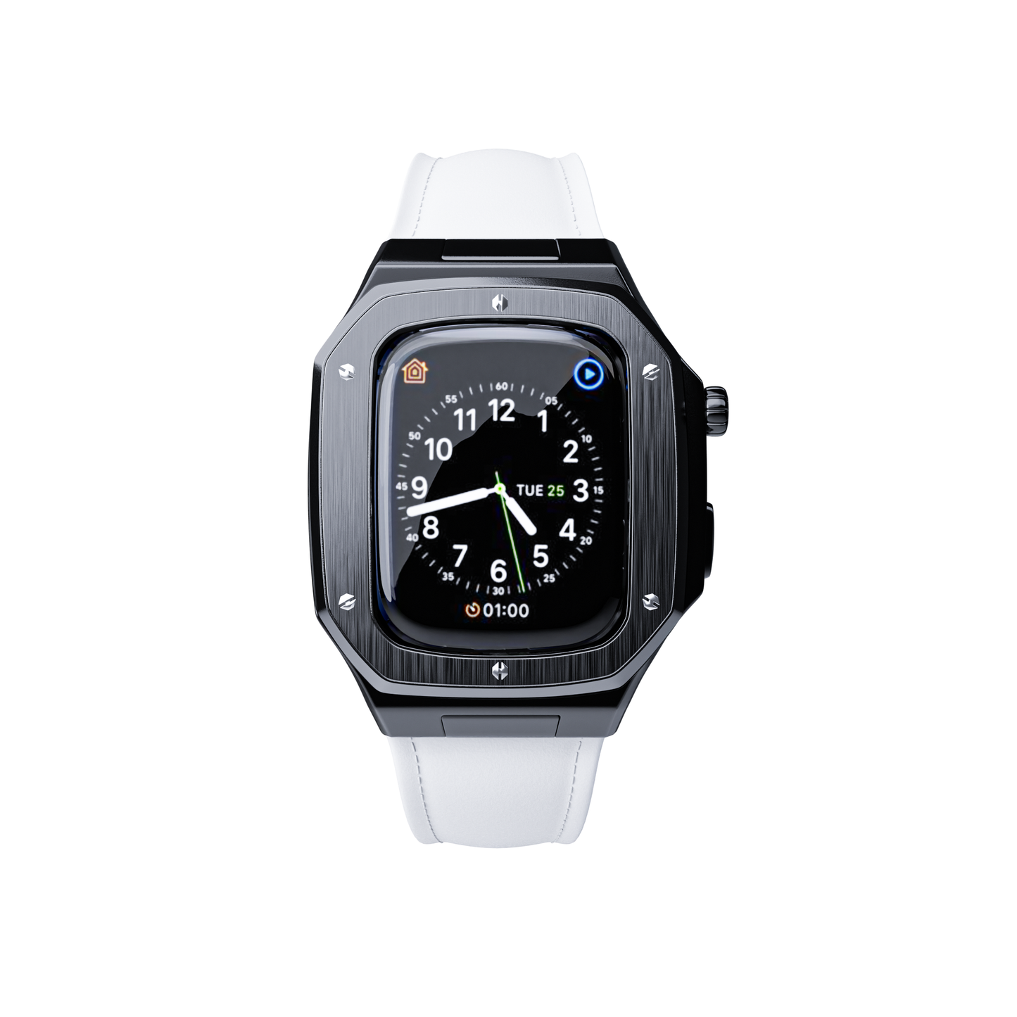 The Rosetta Black with White Leather