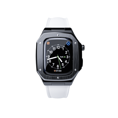The Rosetta Black with White Leather