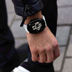 The Rosetta Black with White Leather