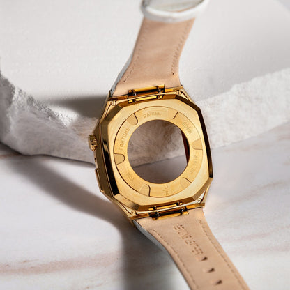 The Rosetta Black with White Leather